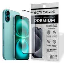 Película Compatível com iPhone 16 Todos os Modelos Normal/ Plus/ Pro/ Pro Max Feita em Vidro 3D Temperado