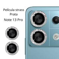 Película da Câmera Strass Diamante Prata para Redmi Note 13 Pro 5g