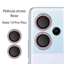 Película da Câmera Strass Diamante Rose para Note 13 Pro Plus