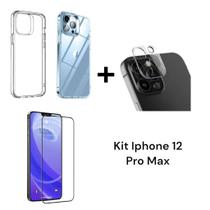 Película de Câmera + Capa Capinha Anti Impacto + Película 3D De Vidro Para Iphone 12 PRO MAX Película de Câmera + Capa Capinha Anti Impacto + Película 3D De Vidro Para Iphone 12 PRO MAX