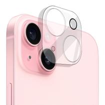 Película de Câmera Compatível Com iPhones 15 e 15 Plus Vidro 3D Temperado Não Atrapalha nas Fotos