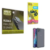 Película de Camêra Moto G50 5G Com Película de Cerâmica 9D e Capinha Anti Shock - Armyshield