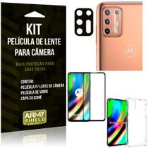 Película De Câmera Moto G9 Plus+Película 3D+Capa Anti Shock