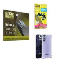 Película de Camêra Samsung S21 Plus Com Película de Cerâmica 9D e Capinha Anti Shock - Armyshield