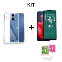 Película De Cerâmica 9D + Capa Capinha Anti Impacto Para Moto G04