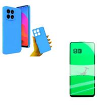 Película de Cerâmica 9D Moto Edge 60 Pro + Capa Silicone Aveludado Azul Claro Película de Cerâmica 9D Moto Edge 60 Pro + Capa Silicone Aveludado Azul Claro