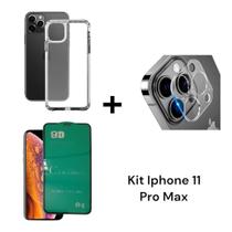 Película De Cerâmica 9D + Película de Câmera + Capa Capinha Anti Impacto para Iphone 11 PRO MAX Película De Cerâmica 9D + Película de Câmera + Capa Capinha Anti Impacto para Iphone 11 PRO MAX