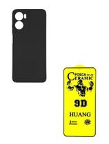 Película de Cerâmica fosca Para Moto G06 + Capinha Silicone Aveudada Preta Película de Cerâmica fosca Para Moto G06 + Capinha Silicone Aveudada Preta
