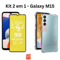 Película de Cerâmica Fosca para Samsung Galaxy M15 + Capa Capinha Anti Impactos Transparente - HUANG