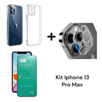 Película De Cerâmica + Película de Câmera + Capa Transparente Anti Impacto para Iphone 13 PRO MAX