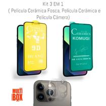 Película de Cerâmica + Película de Câmera Traseira + Película Fosca Para Iphone 13 PRO