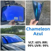Película De Janela Azul Camaleão 50-100cm Adesivo De Vidro Que Muda De Cor Para Proteção Solar Película De Janela Azul Camaleão 50-100cm Adesivo De Vidro Que Muda De Cor Para Proteção Solar