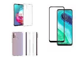 Película De Nano Gel Flexível 5D 9D Motorola Moto G10 E G30 + Capinha Reforcada