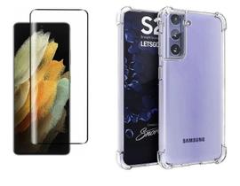 Película De Nano Gel Flexível 5D 9D Samsung Galaxy S21 6.2 + Capinha Reforcada