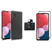 Pelicula de Vidro 3D + Capa Anti Impacto + Pelicula de Camera Traseira para Samsung Galaxy A13 4G