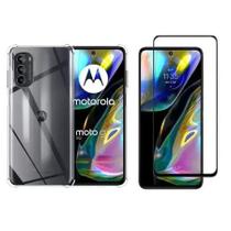 Película de Vidro 3D + Capa Anti Impacto Transparente para Motorola Moto G82