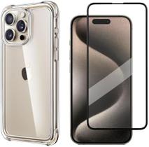 Película De Vidro 3d iPhone 15 + Capa Antiimpacto