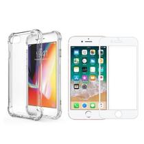 Pelicula De Vidro 3d iPhone 6 Plus Branco + Capa Antiimpacto