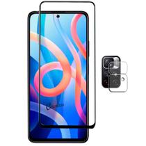 Película de Vidro 3D + Película para Lente Câmera Compatível Xiaomi Note 11