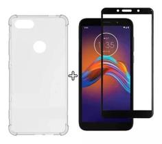 Película De Vidro Moto E6 Play + Capa Antiimpacto