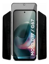 Película de Vidro Privacidade 3D Anti Espião Para Motorola G67 5G