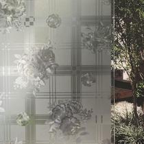 Pelicula Eletrostatica 3D para Vidro Blindex Flores e Quadrados 200x60cm Pelicula Eletrostatica 3D para Vidro Blindex Flores e Quadrados 200x60cm