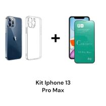 Película Flexível De Cerâmica + Capa Transparente Anti Impacto para Iphone 13 PRO MAX