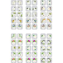 Película Floral Branca Adesivos 3d para Unha Nail Art Branca