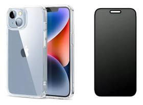Película Fosca Privacidade 9D + Capinha Anti Impacto Transparente Para Iphone 14 PLUS