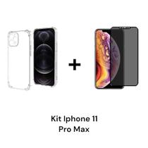 Película Fosca Privacidade 9D Para Iphone 11 PRO MAX + Capa Capinha Anti Impacto