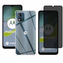 Película Fosca Privacidade + Capa Anti Impacto Para Moto E13 Transparente Película Fosca Privacidade + Capa Anti Impacto Para Moto E13 Transparente