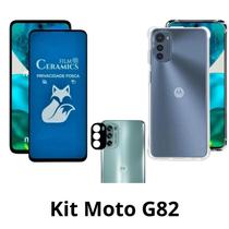 Película Fosca Privacidade + Capa Anti Shock + Película de Câmera para Motorola Moto G82