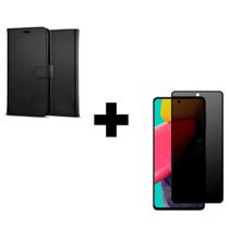 Película Fosca Privacidade + Capa Capinha Carteira Flip Para Samsung Galaxy A55 Cor:Preto - LXL Película Fosca Privacidade + Capa Capinha Carteira Flip Para Samsung Galaxy A55 Cor:Preto - LXL