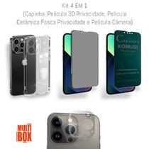 Película Fosca Privacidade + Capa + Película de Câmera + Película 3D Privacidade Para Iphone 13 PRO