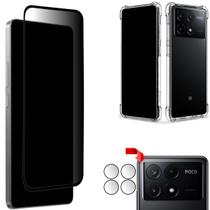 Película Fosca Privacidade Compatível Xiaomi Poco X6 Pro + Película da Câmera + Capinha Case