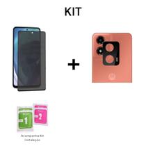 Película Fosca Privacidade Flexível 9D + Película de Câmera Traseira para Moto G24