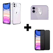 Película Fosca Privacidade + Película De Câmera + Capa Capinha Anti Impacto Para iphone 11 Transparente Película Fosca Privacidade + Película De Câmera + Capa Capinha Anti Impacto Para iphone 11 Transparente