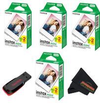 Película Fujifilm Instax Mini 4 Paquetes Dobles con USB y Paño de Limpieza Película Fujifilm Instax Mini 4 Paquetes Dobles con USB y Paño de Limpieza