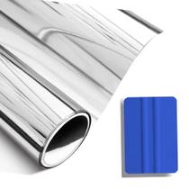 Pelicula insulfilm prata espelhado 50cmx2metros + brinde espatula