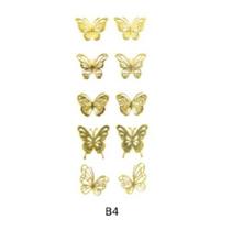 Película metalizada art a unhas adesivo borboleta b4