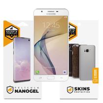 Película Nano Gel Dupla + traseira fibra de carbono para Samsung Galaxy J7 Prime - Gshield (Cobre toda tela)