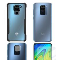 Película Nano Vidro + Camera + Nano Traseira + Capa Dual Shock X compatível com Redmi Note 9 - Gshield Película Nano Vidro + Camera + Nano Traseira + Capa Dual Shock X compatível com Redmi Note 9 - Gshield