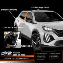 Película PPF concha soleira quina colunas Peugeot 2008 GT 25 Película PPF concha soleira quina colunas Peugeot 2008 GT 25