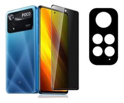 Película Privacidade + Câmera 3d Xiaomi Poco X4 Pro 5g 6.67