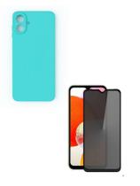 Película Privacidade Fosca para Galaxy A07 5G + Capinha Veludo Verde água