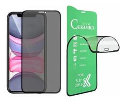 Película Privativa Anti Espião Cerâmica Gel 5D 9D Flexível Compatível I.phone X Xs / I.phone 11 Pro 5.8