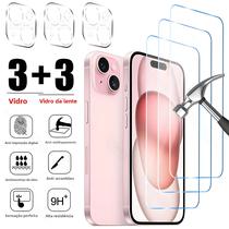 Película Protetora De Tela De Vidro Temperado 6 Em 1 Para iPhone 15 14 13 12 11 pro Max plus Mini 7