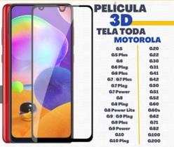 Película Protetora de Vidro Frontal 3D Tela Inteira Linha/Série G Moto Motorola Película Protetora de Vidro Frontal 3D Tela Inteira Linha/Série G Moto Motorola