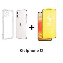 Película Protetora Fosca 9D Flexível + Capa Capinha Anti Impacto Para Iphone 12 Transparente