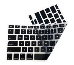 Película Protetora Teclado Compatível Com Macbook A1466 A1369 A1278 A1398 A1502 A1425 A1286 Preta